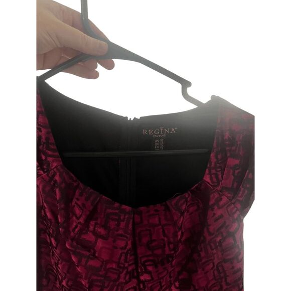 REGINA brand Glossy Red Women's Dress Size 10 Never Worn Abstract Printer Jacqua - Picture 3 of 8